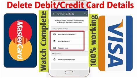 Need to remove my debit card details .